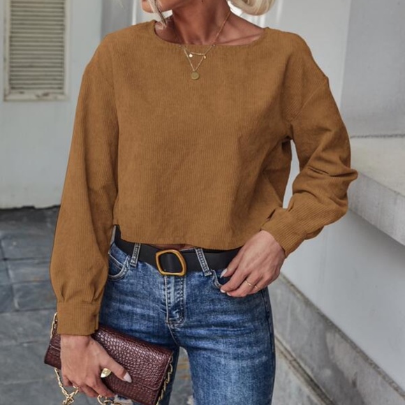 Classic Black Corduroy Cropped Top Minimalist y2k - Picture 14 of 14